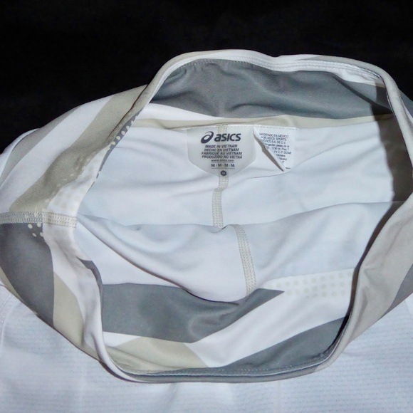 ASICS WHITE GRAY ACTIVE SKIRT W/BIKE SHORTS NEW STRONG 92 TENNIS PICKLEBALL M - Picture 7 of 7